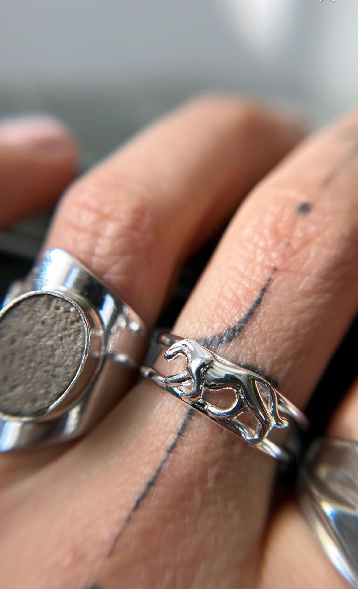 Sterling Silver Jaguar Ring