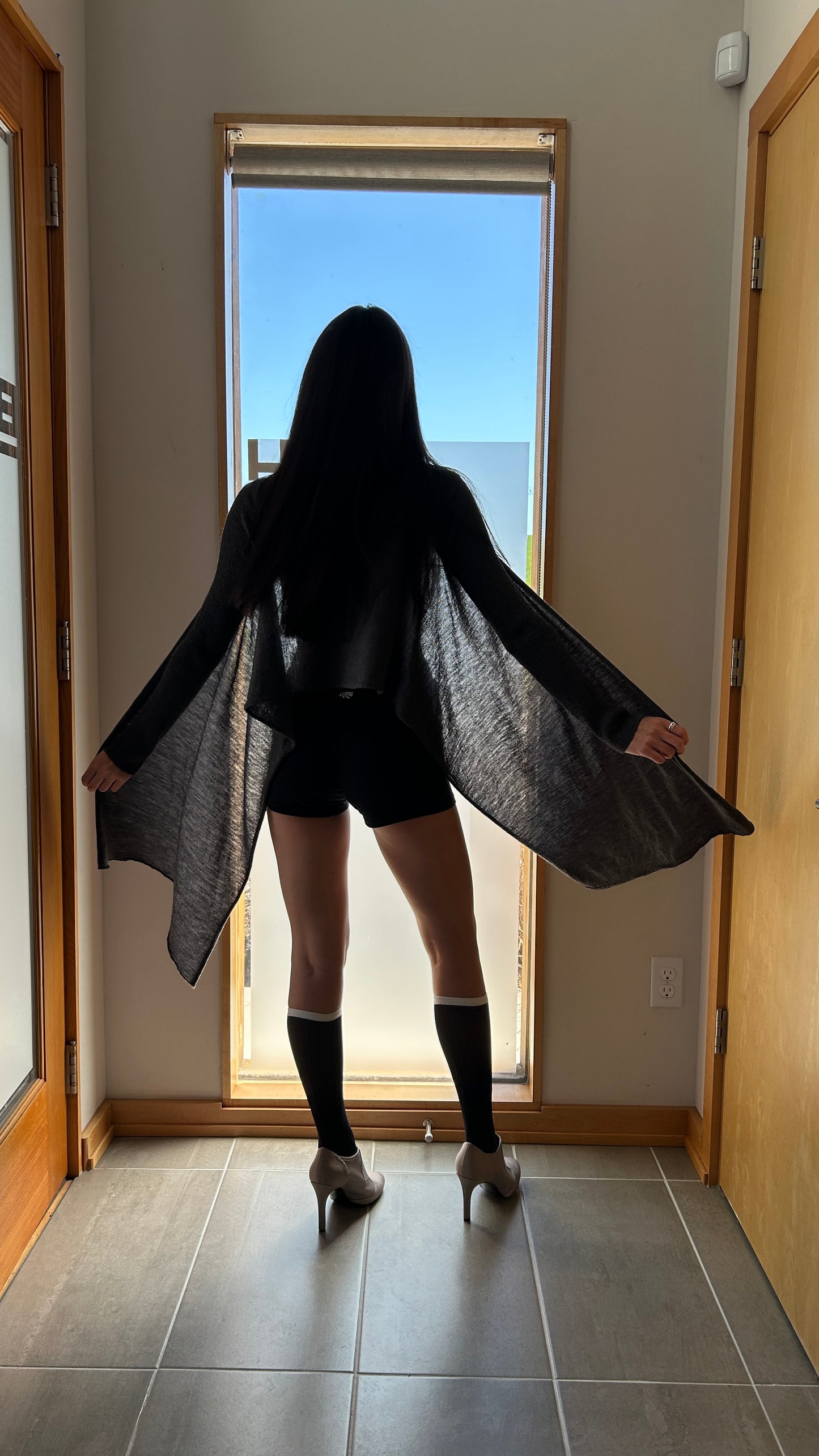 Merino Wool Draped Wrap Cardi