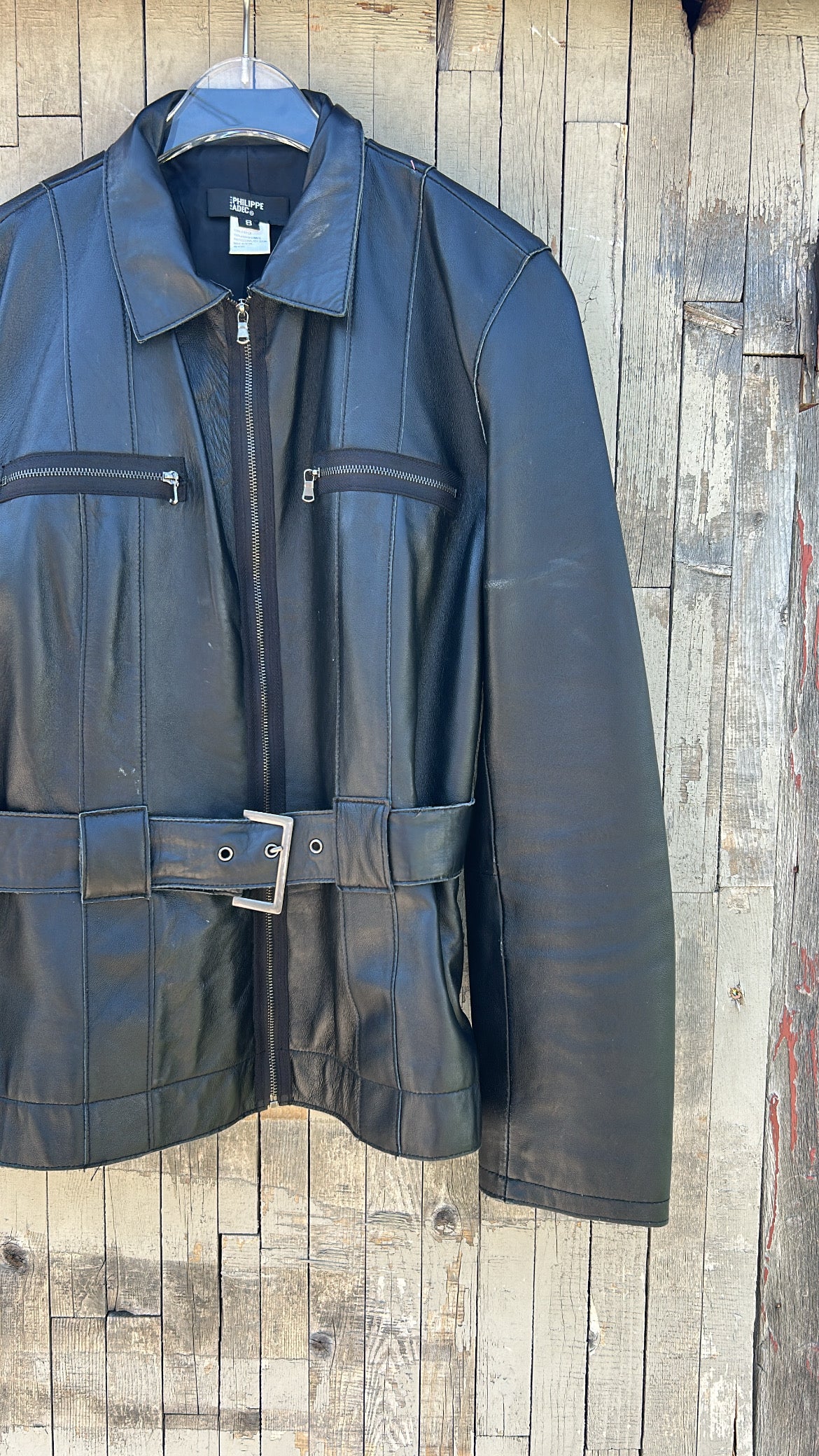 Belted Leather Jacket