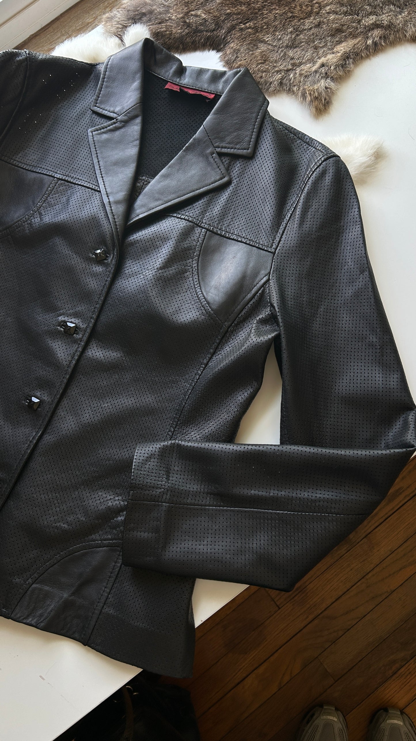 Perforated Leather Jacket