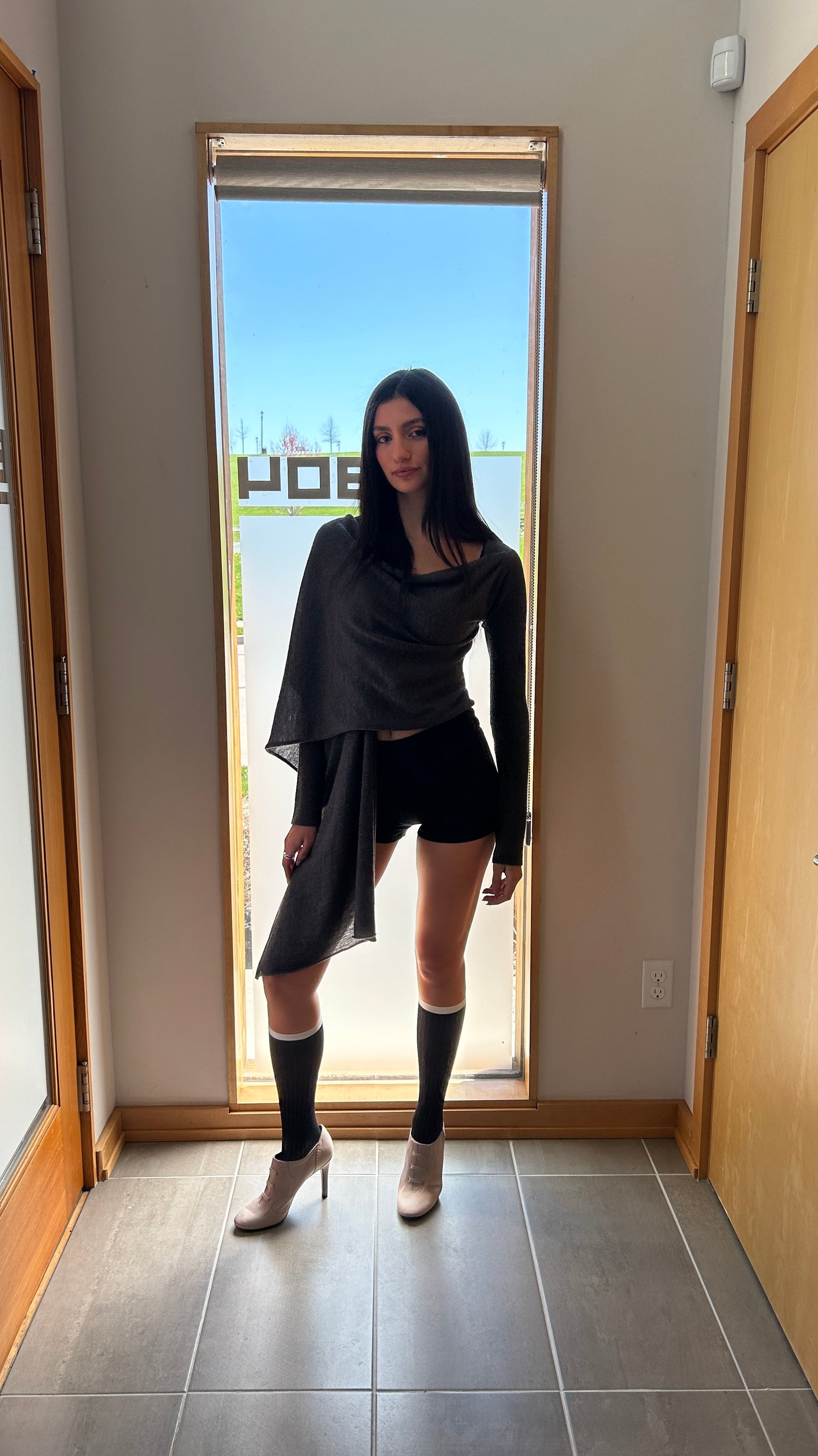 Merino Wool Draped Wrap Cardi