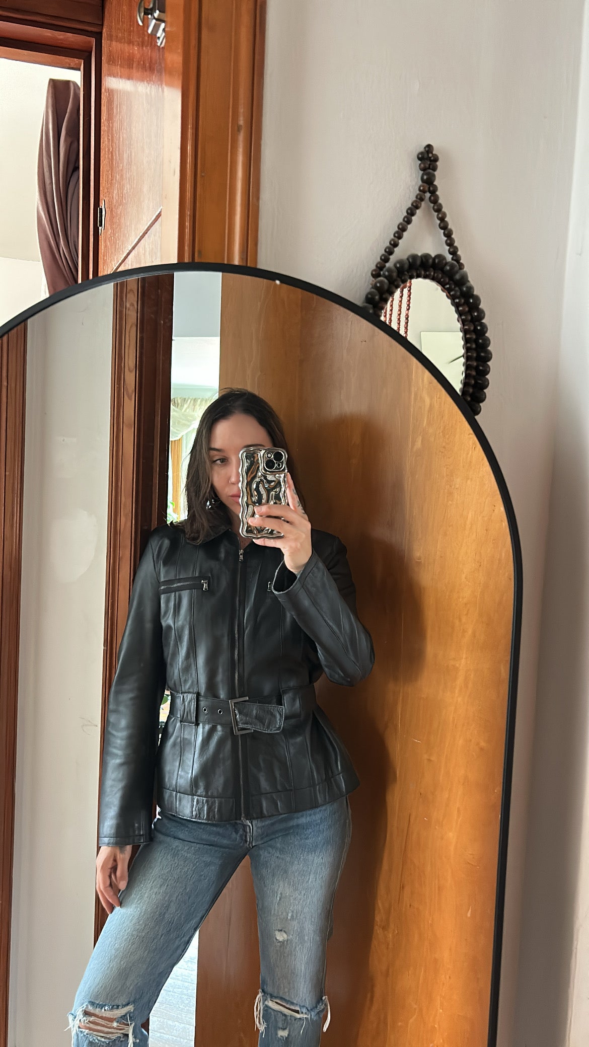 Belted Leather Jacket
