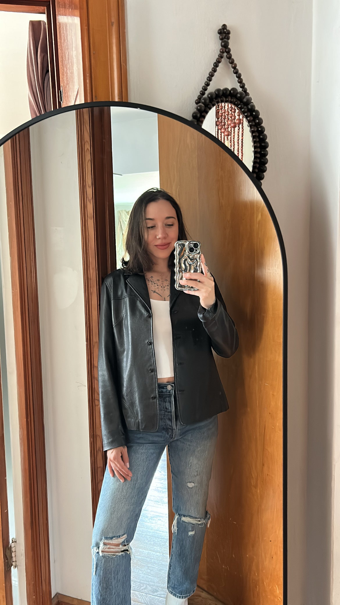Perforated Leather Jacket