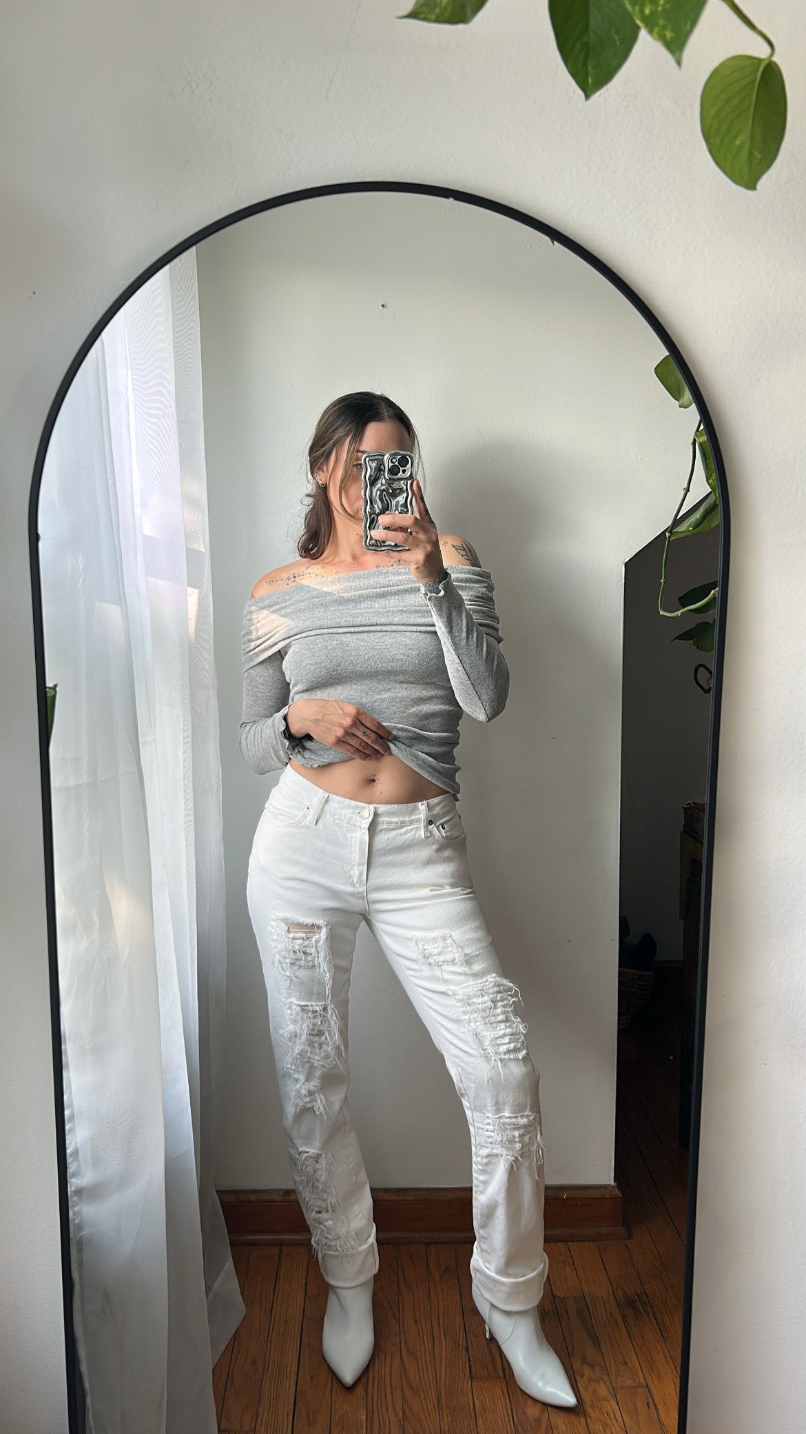 White Distressed Jeans