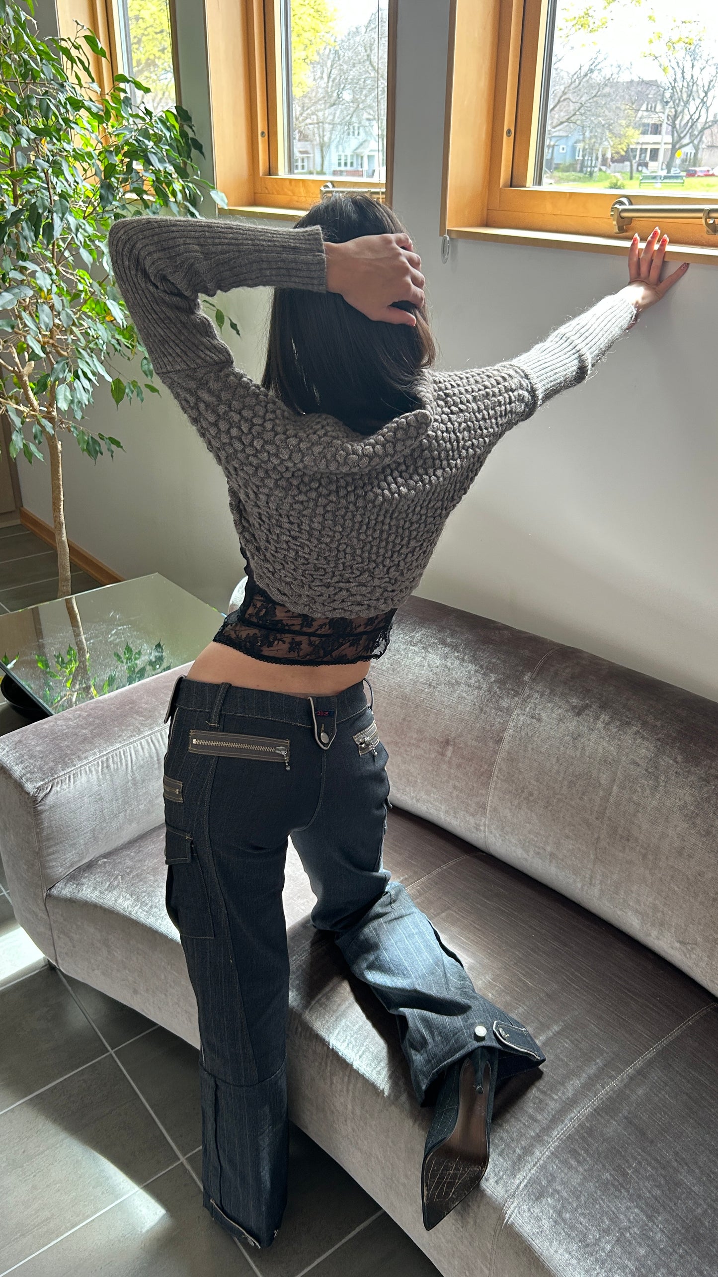Textured Wool Sweater Shrug