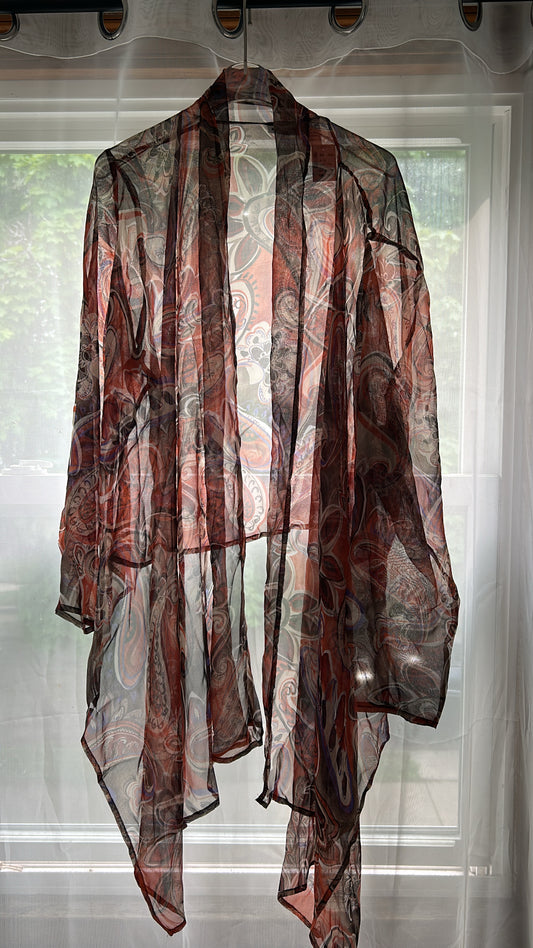 Silk Paisley Beach Cover Up