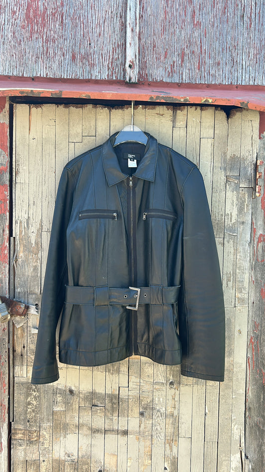 Belted Leather Jacket