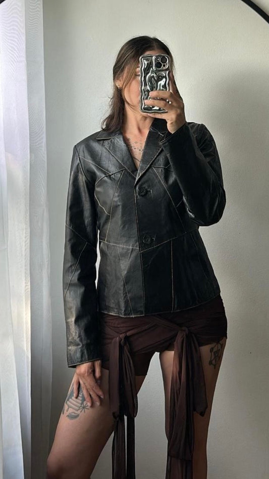 Patchwork Leather Jacket