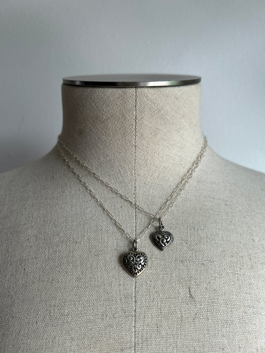 Filigree Tiny Heart Flat Necklace