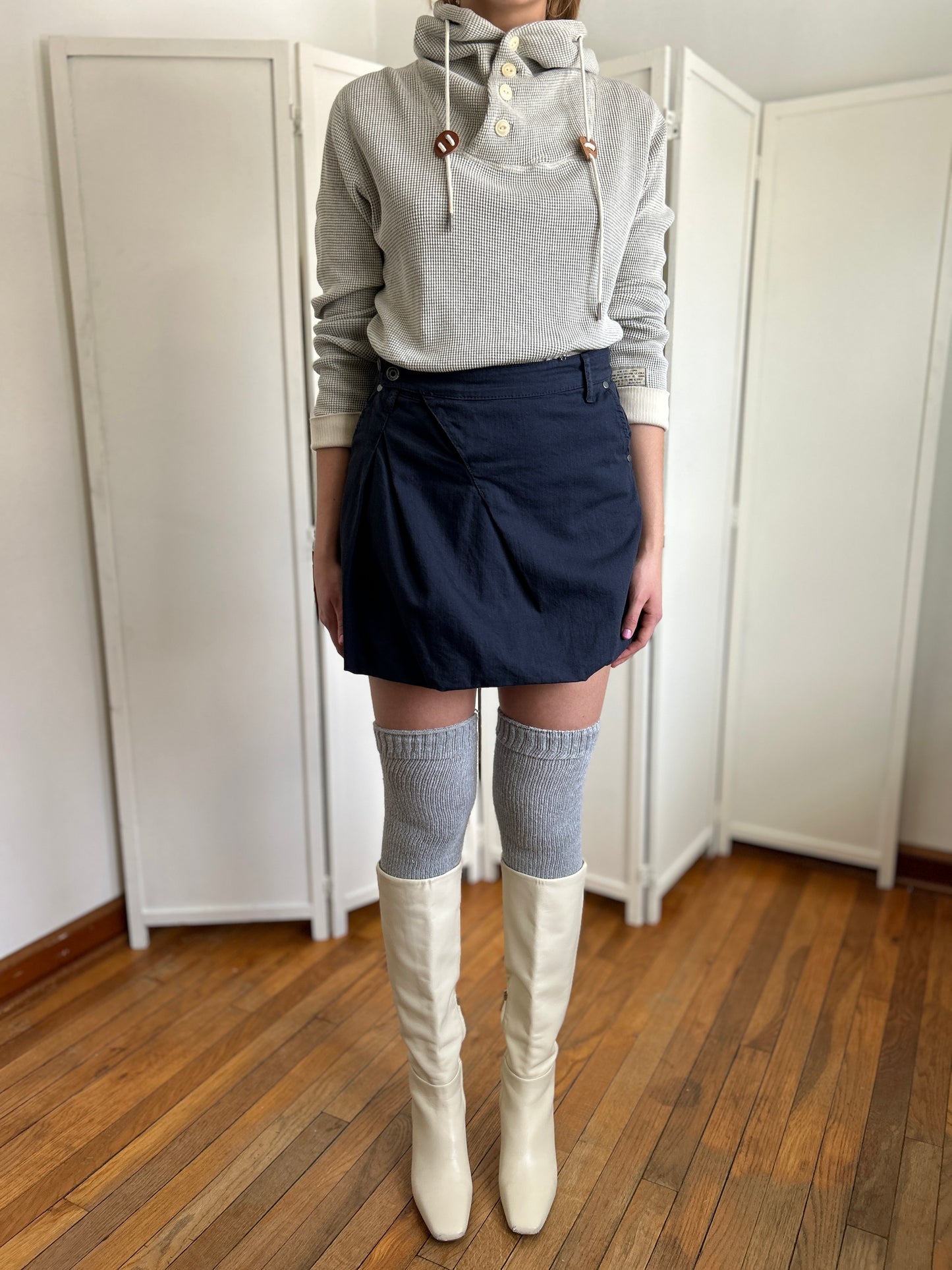 Navy Bubble Skirt