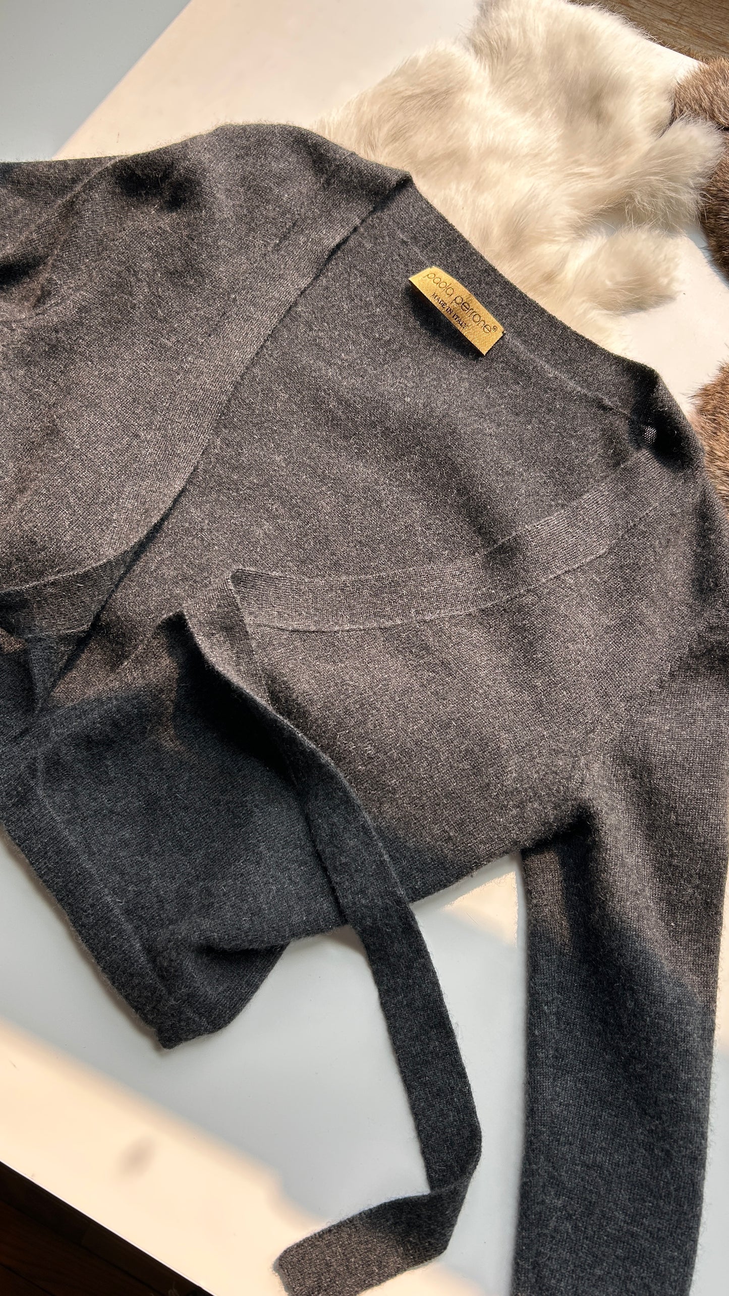 Cashmere Tie Crop Top