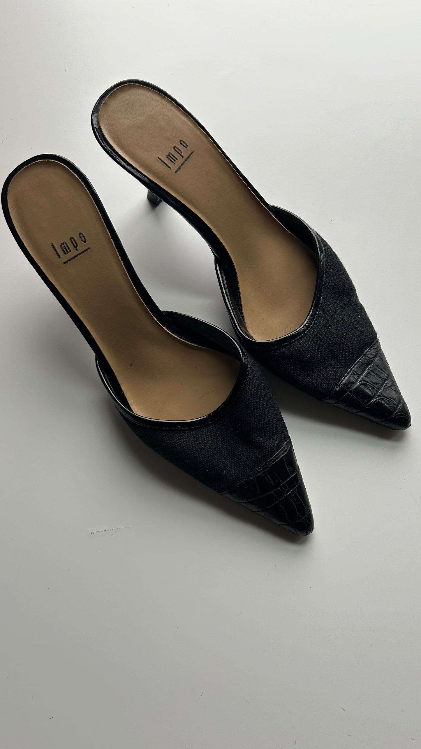 Pointed Toe Kitten Heel Mules