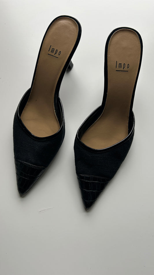 Pointed Toe Kitten Heel Mules