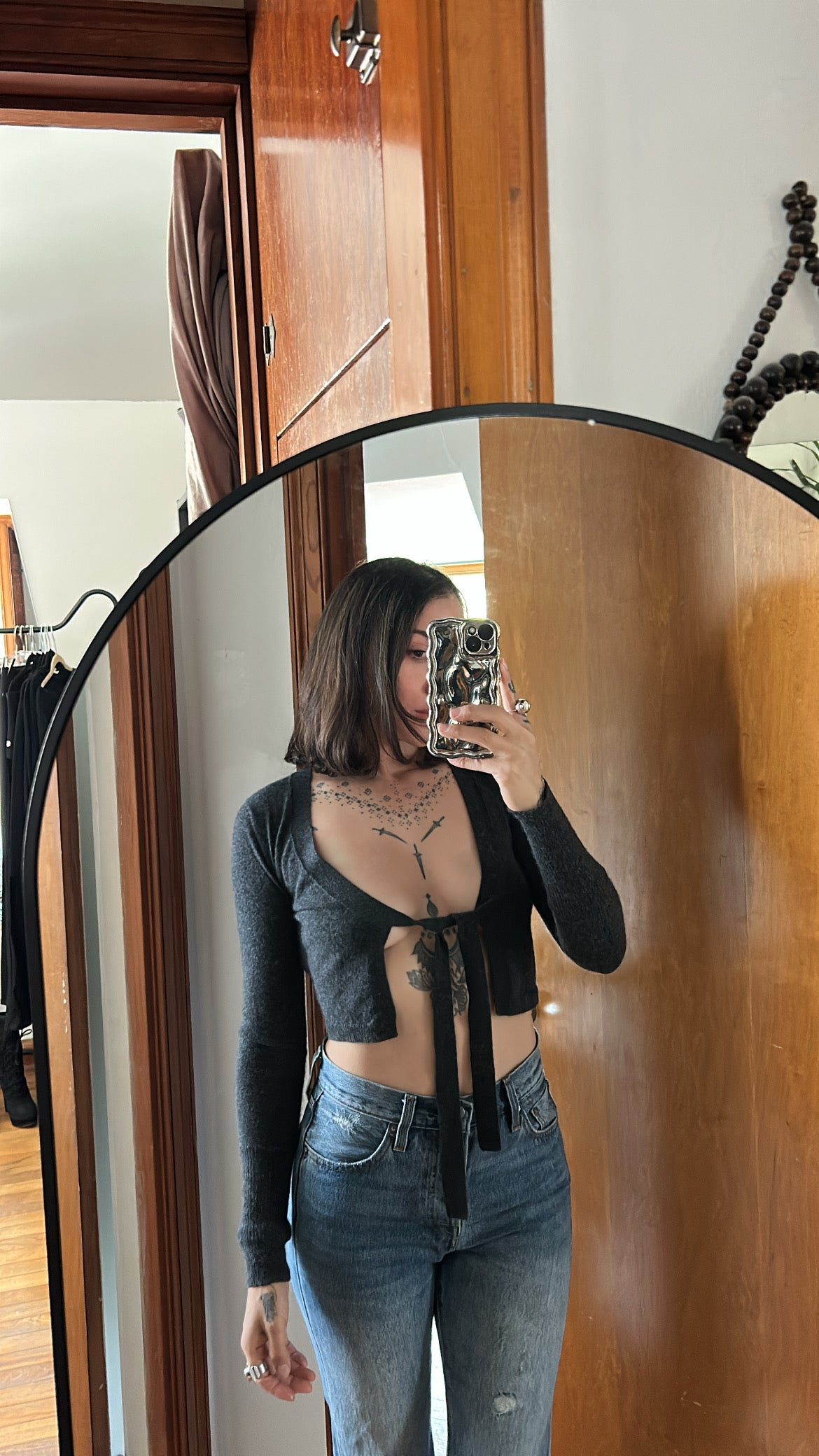 Cashmere Tie Crop Top