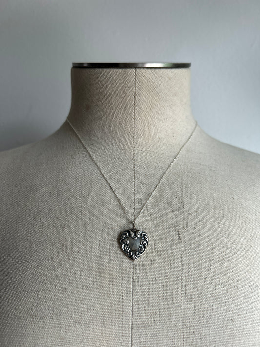 Filagree Flat Heart Necklace