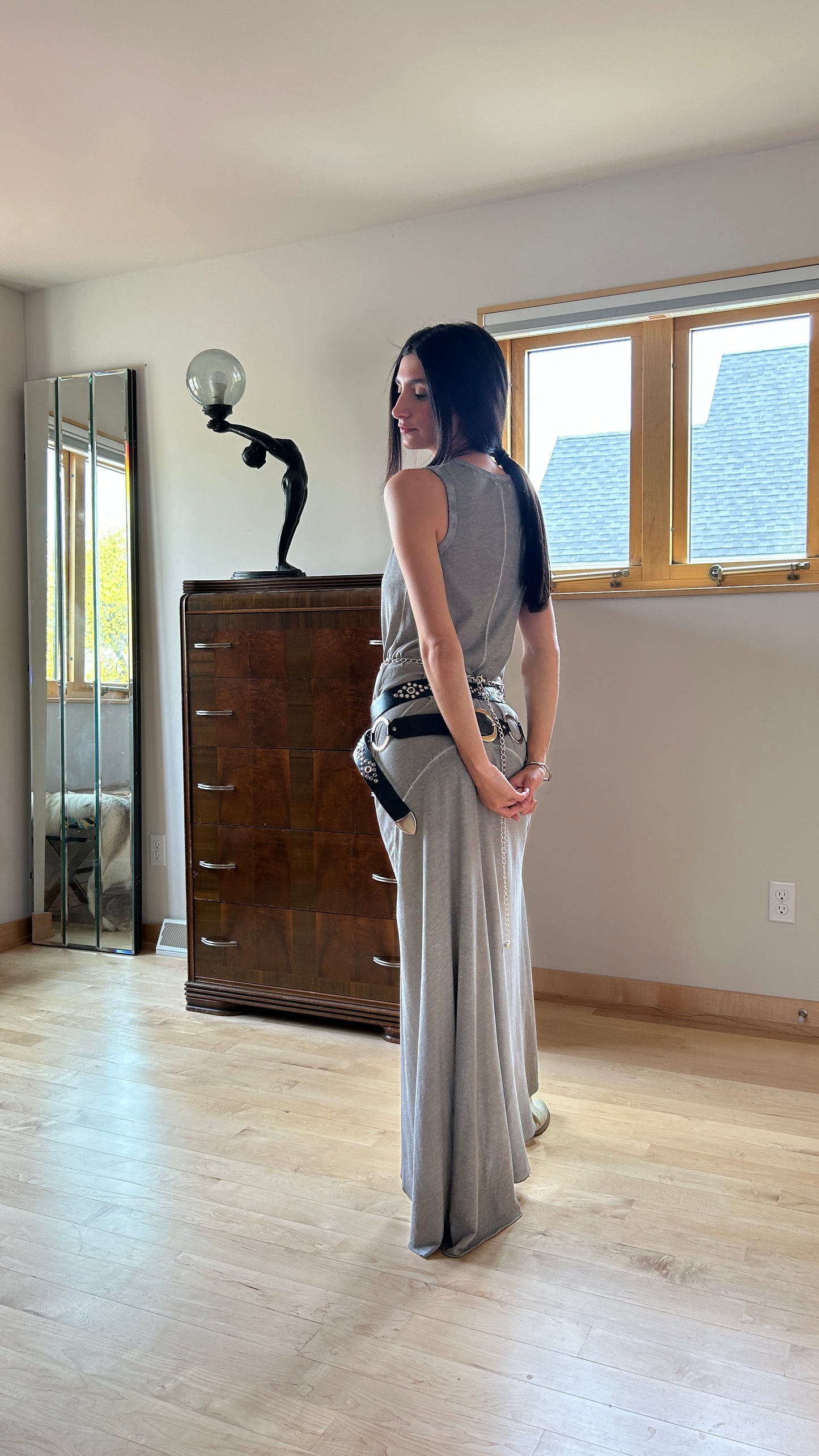High Low Cotton Jersey Dress